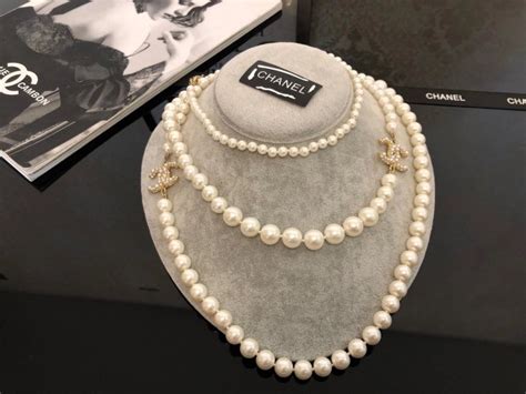 chanel pearl necklaces replica|chanel copy necklace.